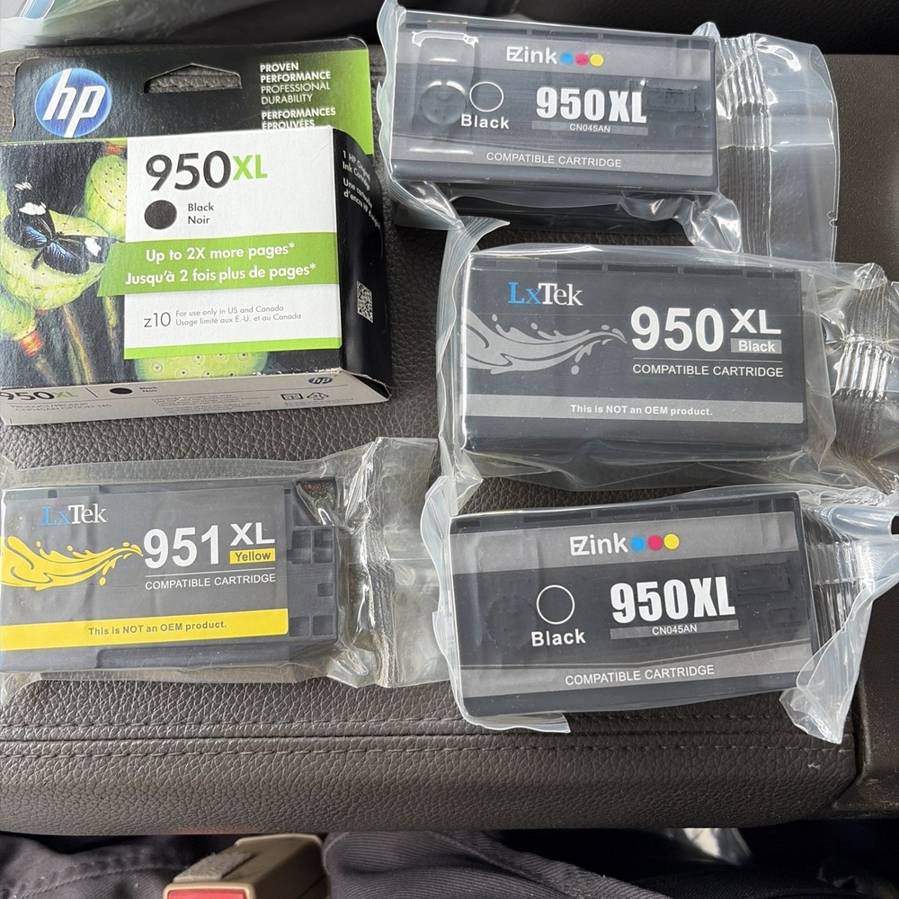 HP 950XL High-Yield Ink Cartridge Black NEW SEALED and 3 cartridges 950XL 1 YL
